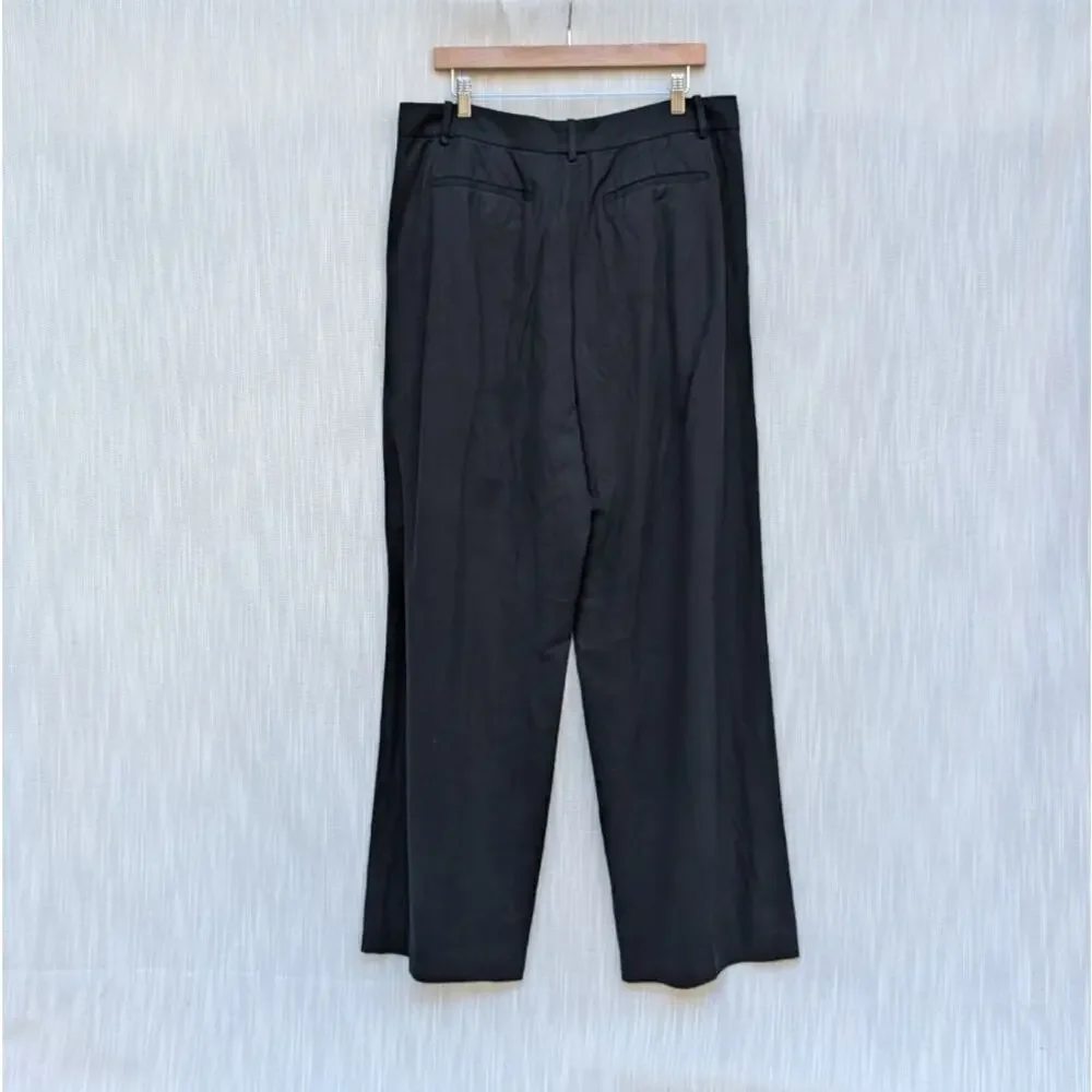 NWT Madewell Black Tall Slouchy Straight Pants in Drapey Twill NS449, Size 12 - Picture 3 of 11